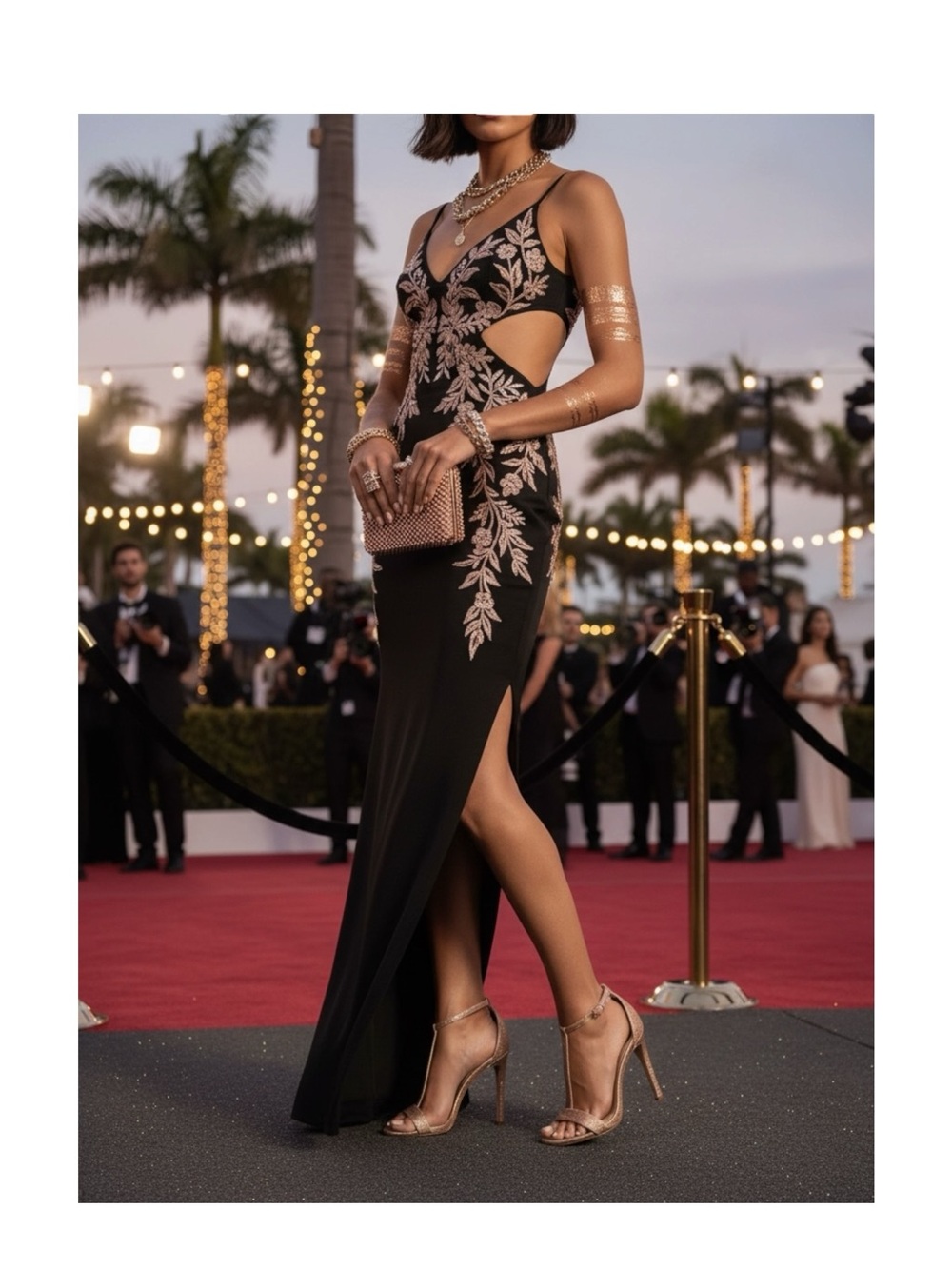 Steve Madden  Red Carpet Glittery Ankle Strap Stiletto Heel Sandals  Rose Gold